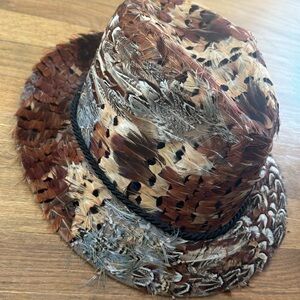 Festival hat | Feathered fedora hat M | Lined | Made in USA